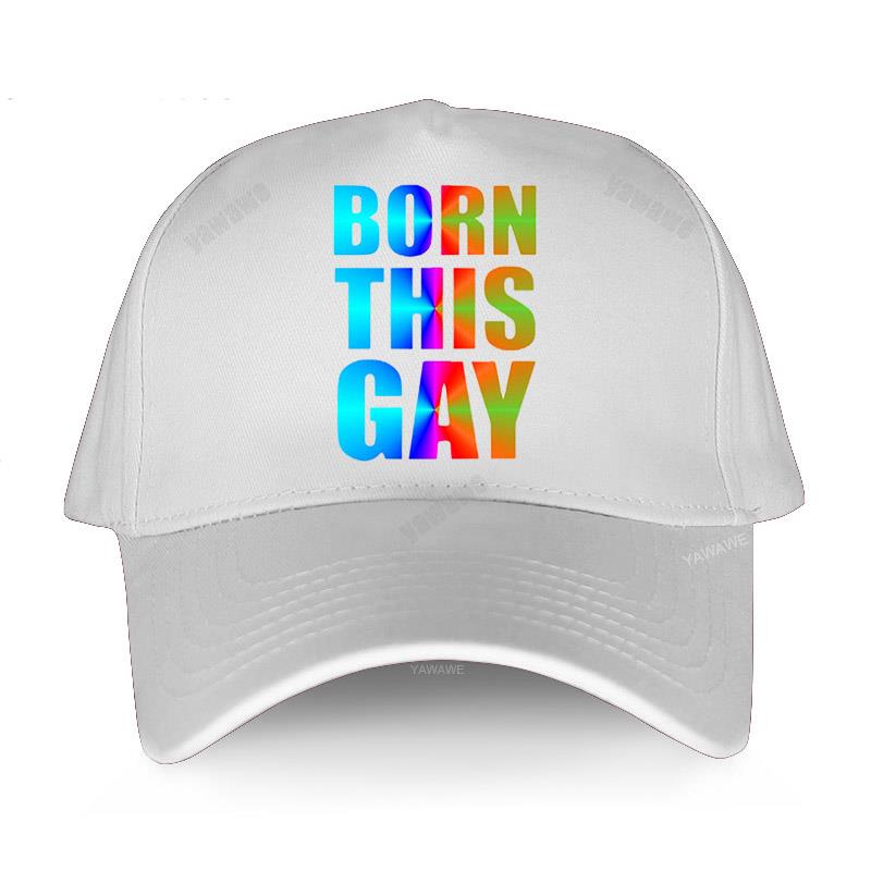 Sportovní čepice značky Funny Design pro muže bavlna Baseballové čepice Born This Gay letní móda Čepice dámská Nastavitelná volnočasová golfová čepice