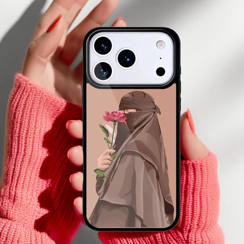 Muslim Islamic Arabic Hijab Girl Phone Case for iPhone 17 Air 16e 15 14 13 Pro Max Back Cover for 12 11 Pro Coque