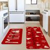 2Pcs Christmas Collection Doormats Stain-Resistant And Durable Entrance Hallway Mats Kitchen Rugs Home Decor