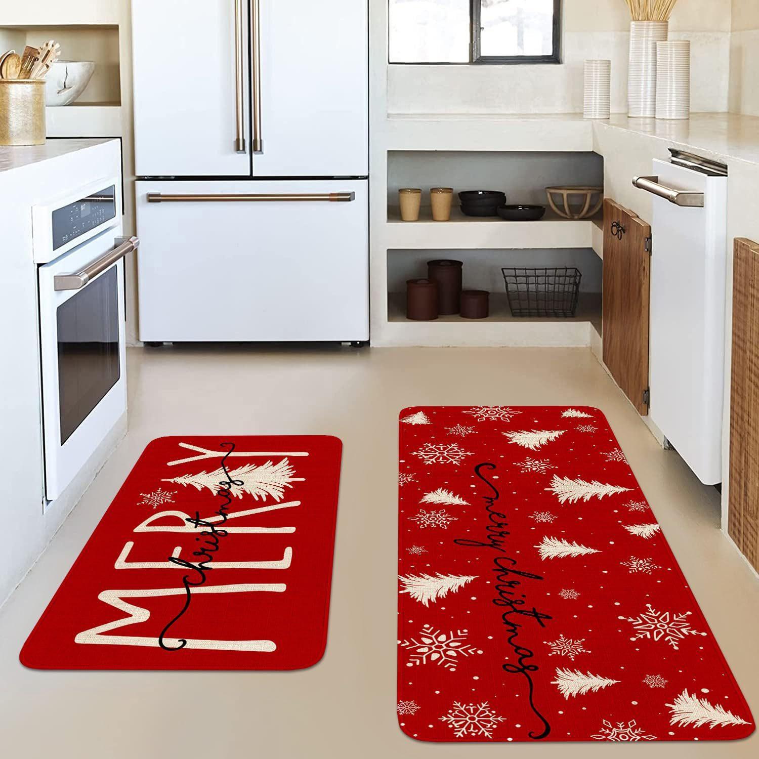 

1/2 pcs Christmas-Themed Door Mat, Non-Slip And Durable Kitchen Carpet, Entrance Door Mat For The Foyer, Home Decoration. 40x60cm 16x24inch