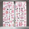 Boho Farmhouse Daisy Curtains Pink Milk Cow Style Living Room Decorative Set Of 2 Made Polyester Decor