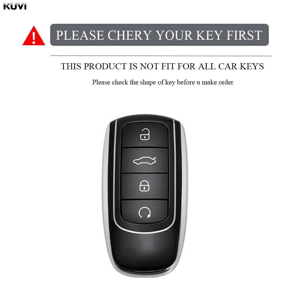 Pink TPU Car Key Case Cover For Chery Tiggo 8 Pro Tiggo 8plus New 5 Plus 7pro Omoda 5 Keychain Protector Shell Fob Accessories