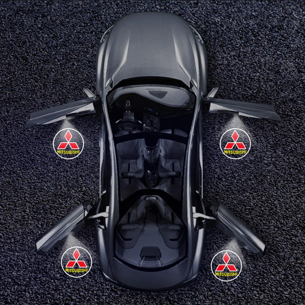 4 Stück LED Auto Tür Logo Willkommenslicht Laser Projektor Lampe Für Mitsubishi Ralliart Lancer EX Outlander ASX Competition Xpander