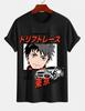 Unisexs Pure Cotton Solid Color Tshirt Tokyo Drift Racing Anime Shonen Print Crew Neck Shortsleeve Street Casual Top