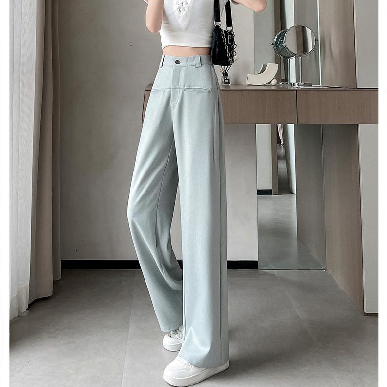 Light and Breathable  Suit Pant for Women with Relaxed Wide-leg Trousers