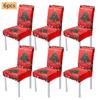 1/4/6pcs Christmas Chair Cover Stretch Spandex Fabric Washable Suitable for Hotel Restaurant Banquet Home Chair Cover