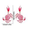 Creative Pink Crab Ear Stud Vintage Crab Claw Stud Earrings Trendy Crab Earrings  Girls