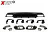 XVIP Red Glossy Black Rear Diffuser With Exhaust Pipe For Mercedes Benz A-Class W176 A200 A45 AMG 2013-18 Bumper Car Accessories