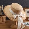 Sommer-Sonnenhut Schleife 100% Raffia Hut Sonnenschirm Damen Sommer Panama Strohhüte Damen Strandhut Sommerhut UV-Schutzhut