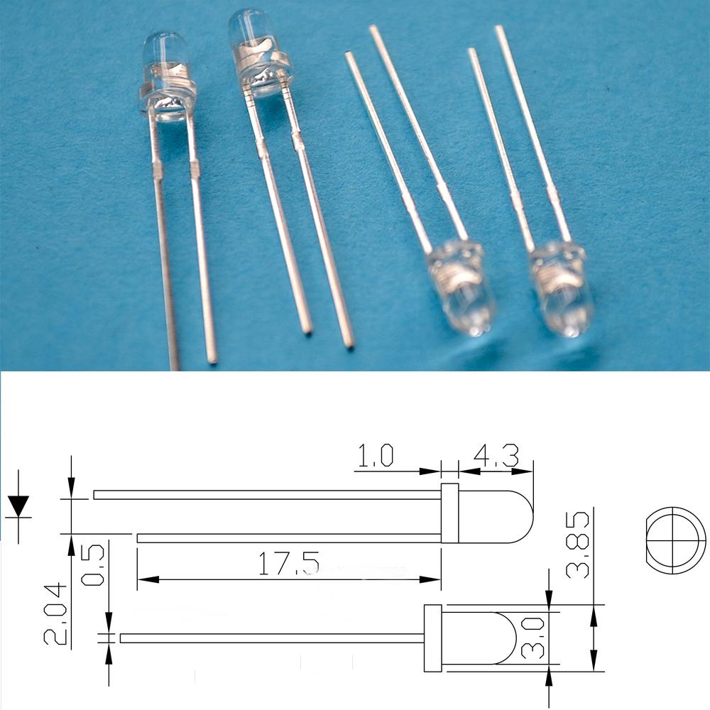 100Pcs White 3mm Round LED Assortment Kit Ultra Super Bright Light Emitting 6000-6500k Diode Bulb Lamp