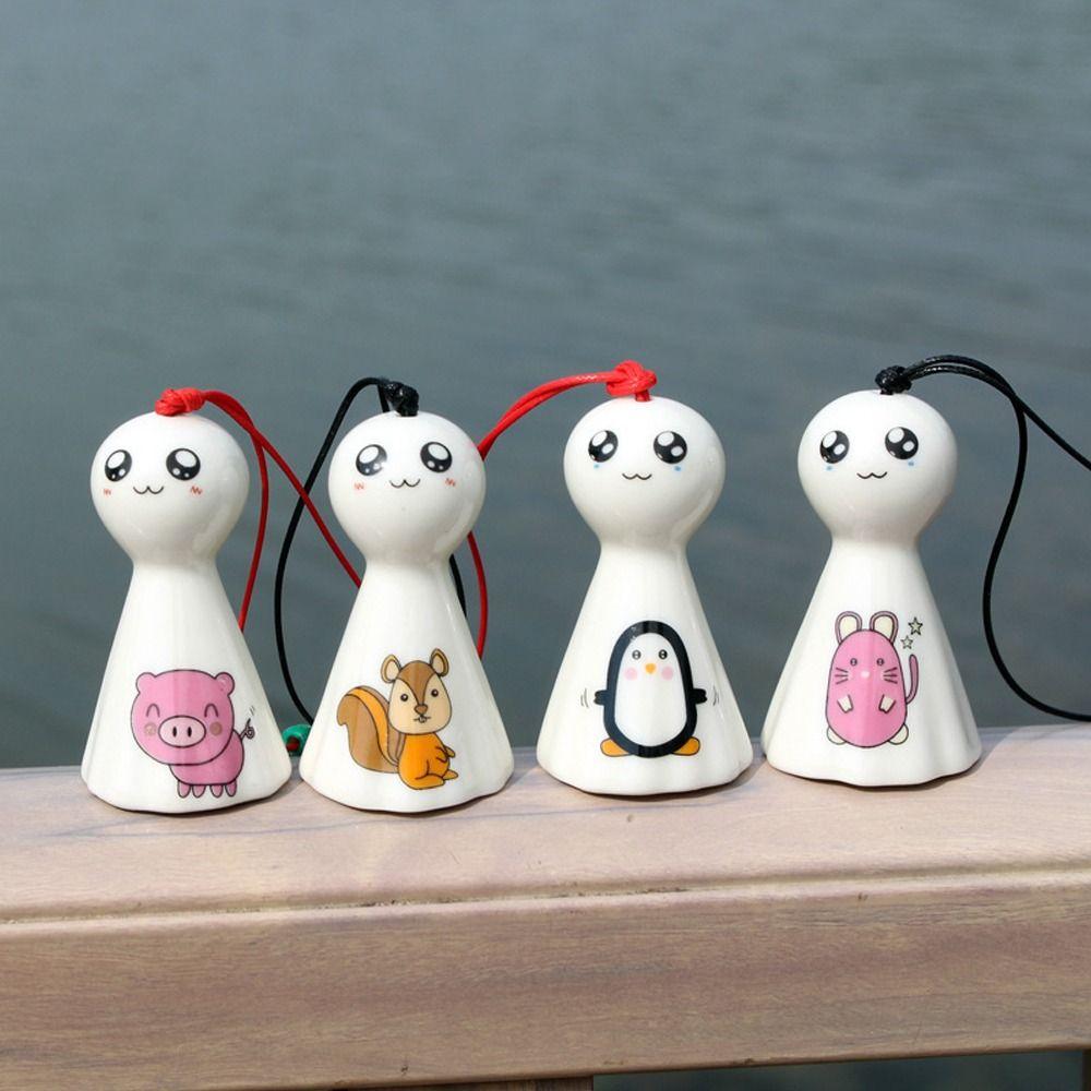 Cartoon Sunny Dolls Wind Chimes Cute Hanging Porcelain Wind Chimes  Garden Home Decoration