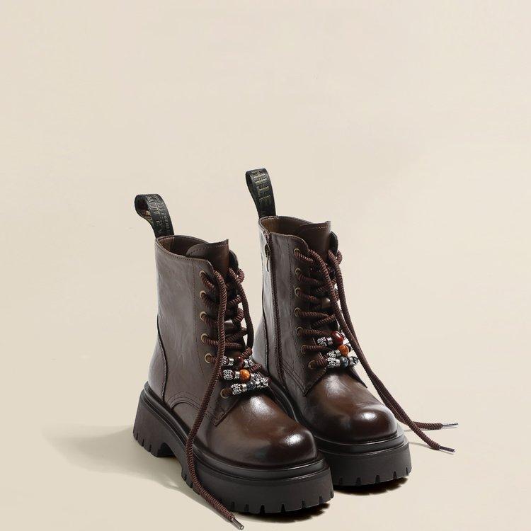 

British Martin boots women s 2025 new autumn and winter velvet heightening platform locomotive boots short boots black boots 40 коричневый