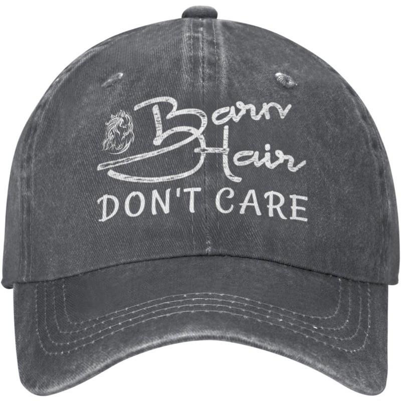 Barn Hair Don t Care Horse Lover Baseball Cap Vintage Washed Adult Casual Dad Hat Can Be Adjusted