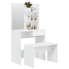 Vidaxl Dressing Table Set, Glossy White, 74.5X40X141 Cm