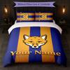 Leicester City Custom Name Text Bedding Set 1 Duvet Cover+2 Pillowcases Soccer Logo Personalized Gift For Special Occasion Bedroom Decor