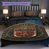 Manchester Emblem Display Three-piece set (1 * duvet cover + 2 * pillowcase, without core) 2D Flat Duvet cover and pillowcase Christmas birthday gift