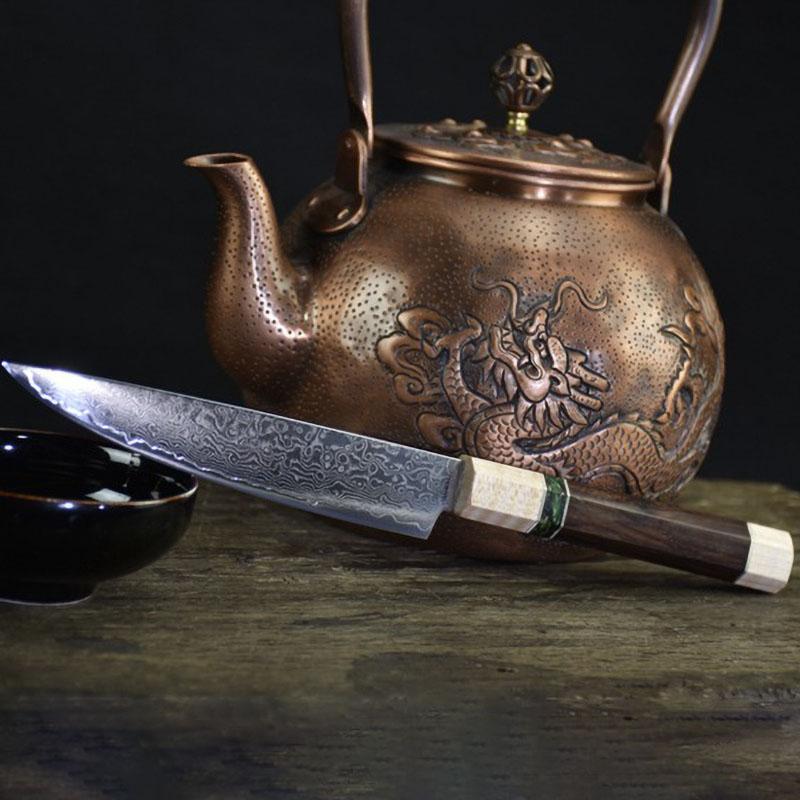 5.5 Inch Utility Knife 67 Layers Damascus Steel VG10 Blade Sharp Chefs Cleaver Paring Steak Barbecue Kitchen Knives Maple Handle