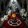PLA Halloween Cat Anime Figure Model Kitten Micro Landscape Crafts  Party Gifts