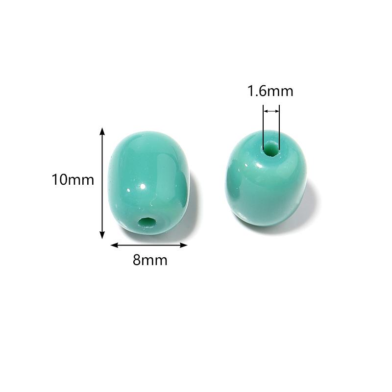 30pcs/lot Solid Oval Cylindrical Glass Beads For Jewelry Making Loose Spacer Beads DIY Bracelet Necklace Accessory