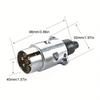 Durable 7 Pin Aluminium Alloy Plug Trailer Truck Towing Electrics 12V Connector Professional Replacement for Truck EU Plug