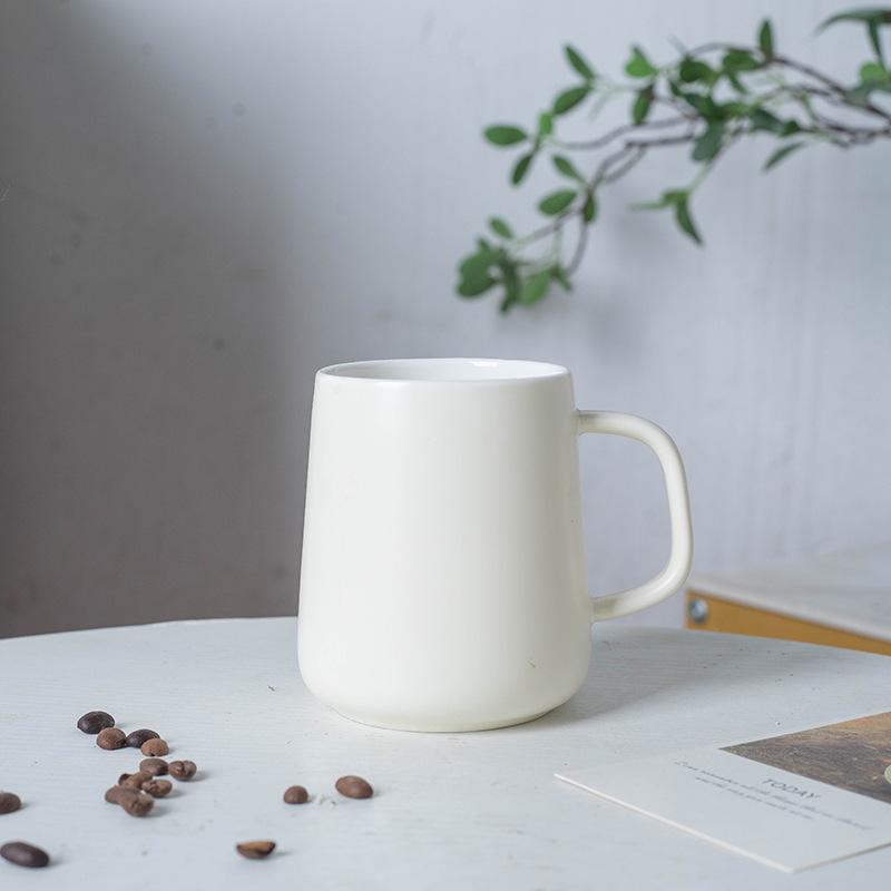Nordic Ceramic Ns Wind Mug Creative with Lid with Spoon Water Cup Simple Coffee Cup Solid Color Cream Wind Matte