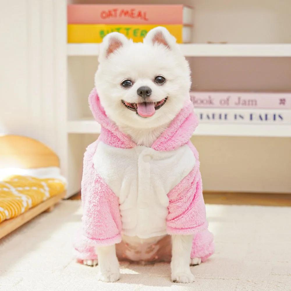 Winter Welpe Hund Katze Kleidung Fleece 4-beiniger Weicher Pullover für Sphynx Katze Dick Warm Kapuzen Dinosaurier Sweatshirt Mantel für Kätzchen