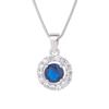 Jewelry Three-piece Blue Zircon Stud Earrings Versatile Women's Sapphire Bracelet Royal Sapphire Necklace