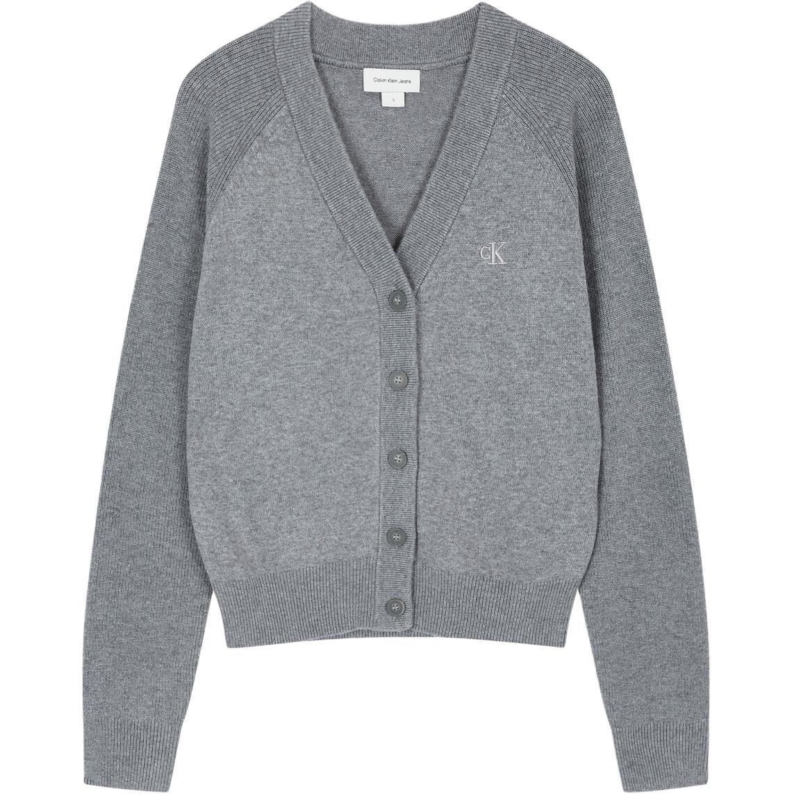 Calvin Klein Solid Color Comfortable V-Neck Raglan Long Sleeve Knit Sweater Women tops Gray J225419-P41 S 13150₽