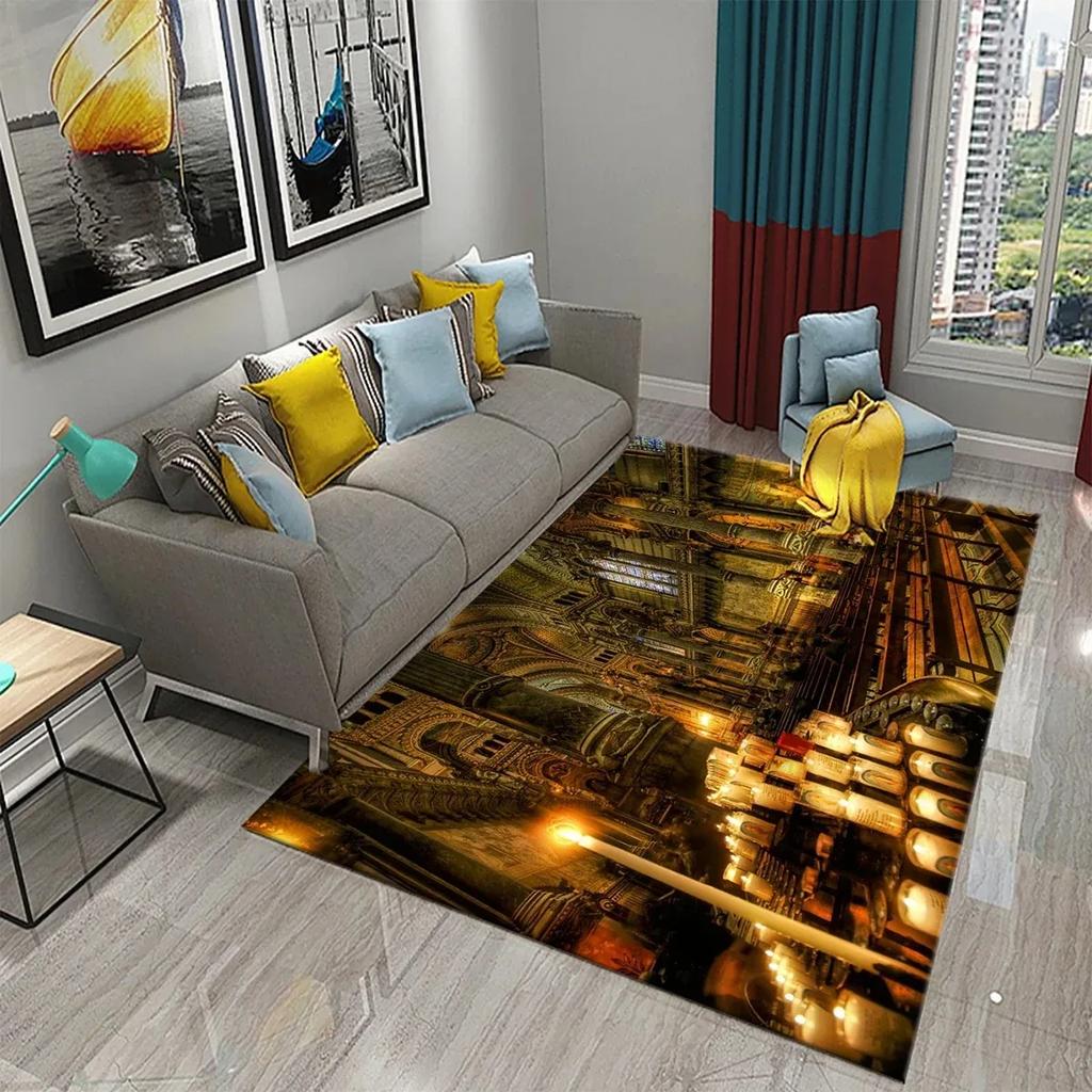 3D Religion Church Carpet Holiday Home Prayer Decor Living Room Bedroom Balcony Non-Slip Floor Mat