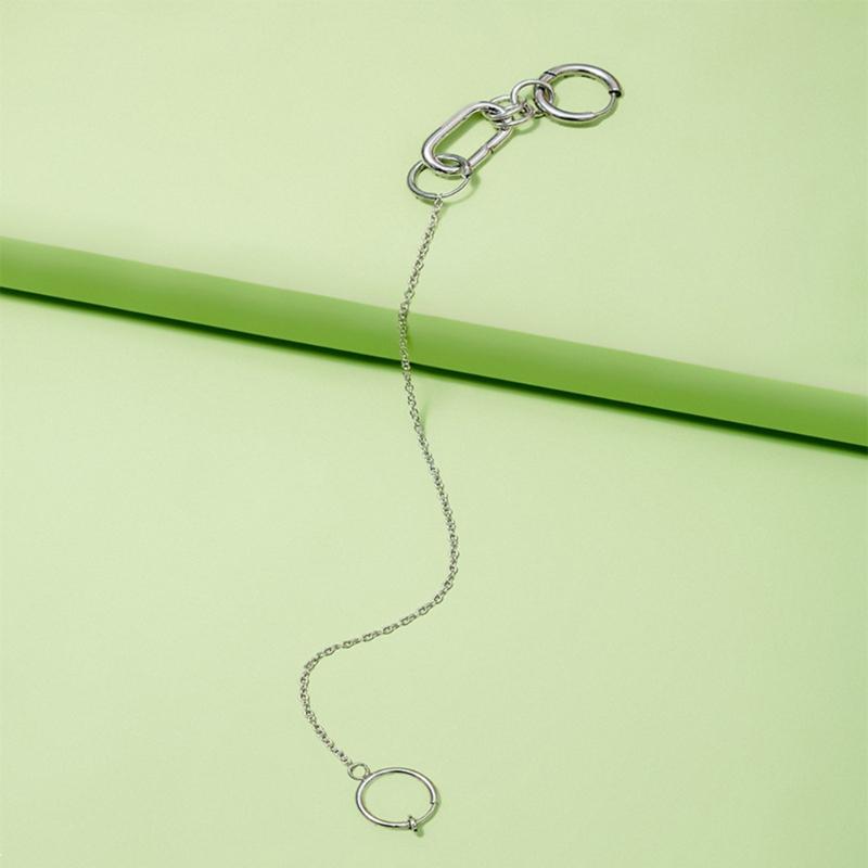 1 Set Fake Piercing Lip Clip Earring Punk Chain Linked Earrings Hinged Lip Ring Accessories Stainless Steel Material