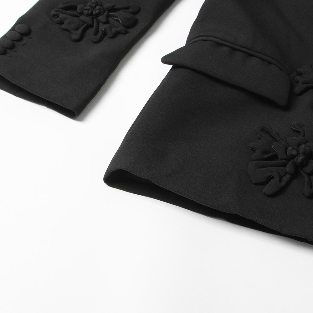 2026 Spring Women's Suit: Double-Breasted with 3D Flower Details – European & American Style