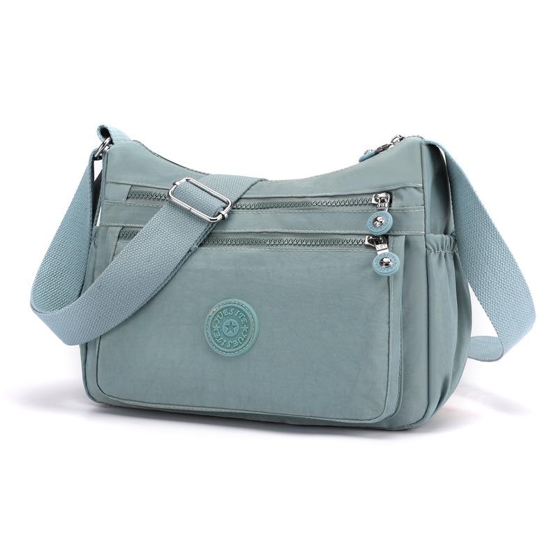 Damen Quadratische Nylon Schultertasche - Großes Fassungsvermögen, Einfarbig, Modisches Casual-Design