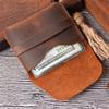 Porte-cartes bancaires ID rétro fait main Ultra-fin Compact Cartes de crédit Étui Pochette en cuir Crazy Horse