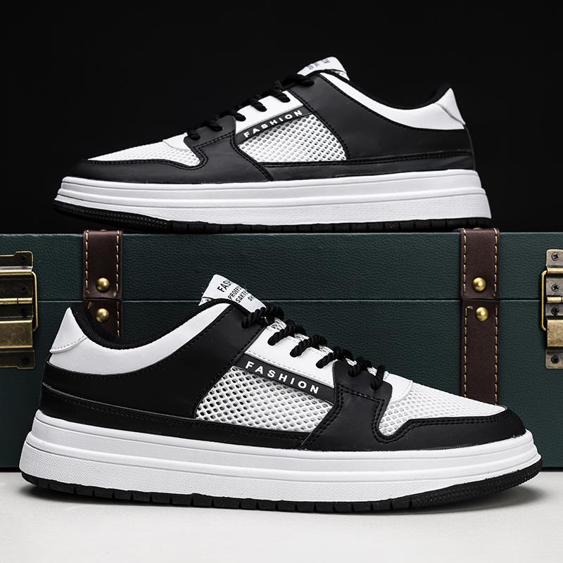 Модная обувь для мужчин, сетчатые дышащие парусиновые кроссовки, мужские летние прогулочные кроссовки 39 чёрный