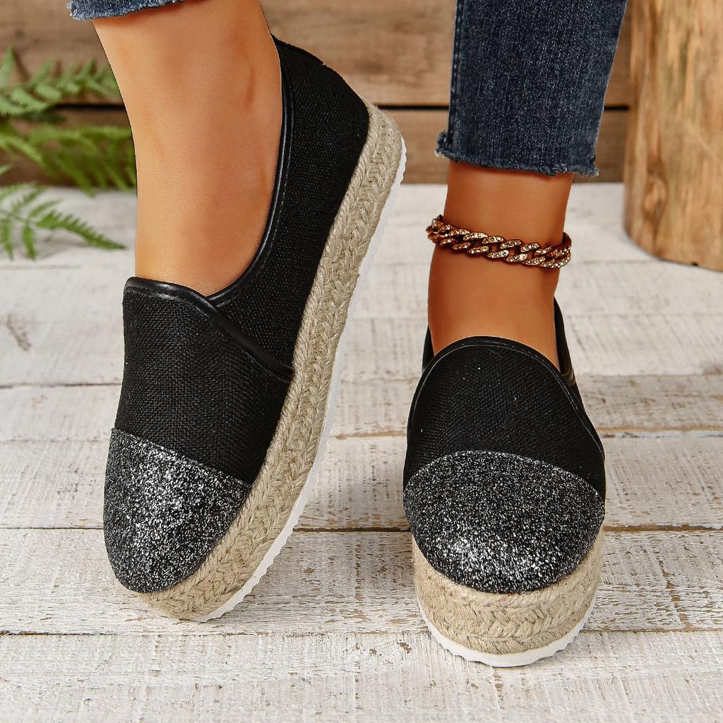 Fisherman shoes women's one-pedal lazy shoes autumn new single shoes platform comfortable hemp rope casual single shoes women