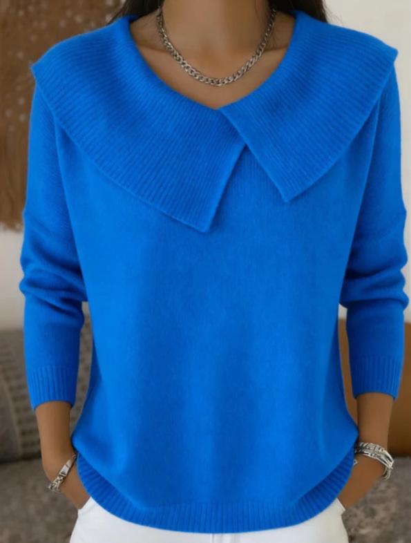 Korean Style Retro Slimming Knit Lapel Sweater
