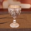 Artistic Zinc Alloy Alcohols Glass With Luxurious Embossed Detailing Retro Art Wine Glass For Wine Tasting Event