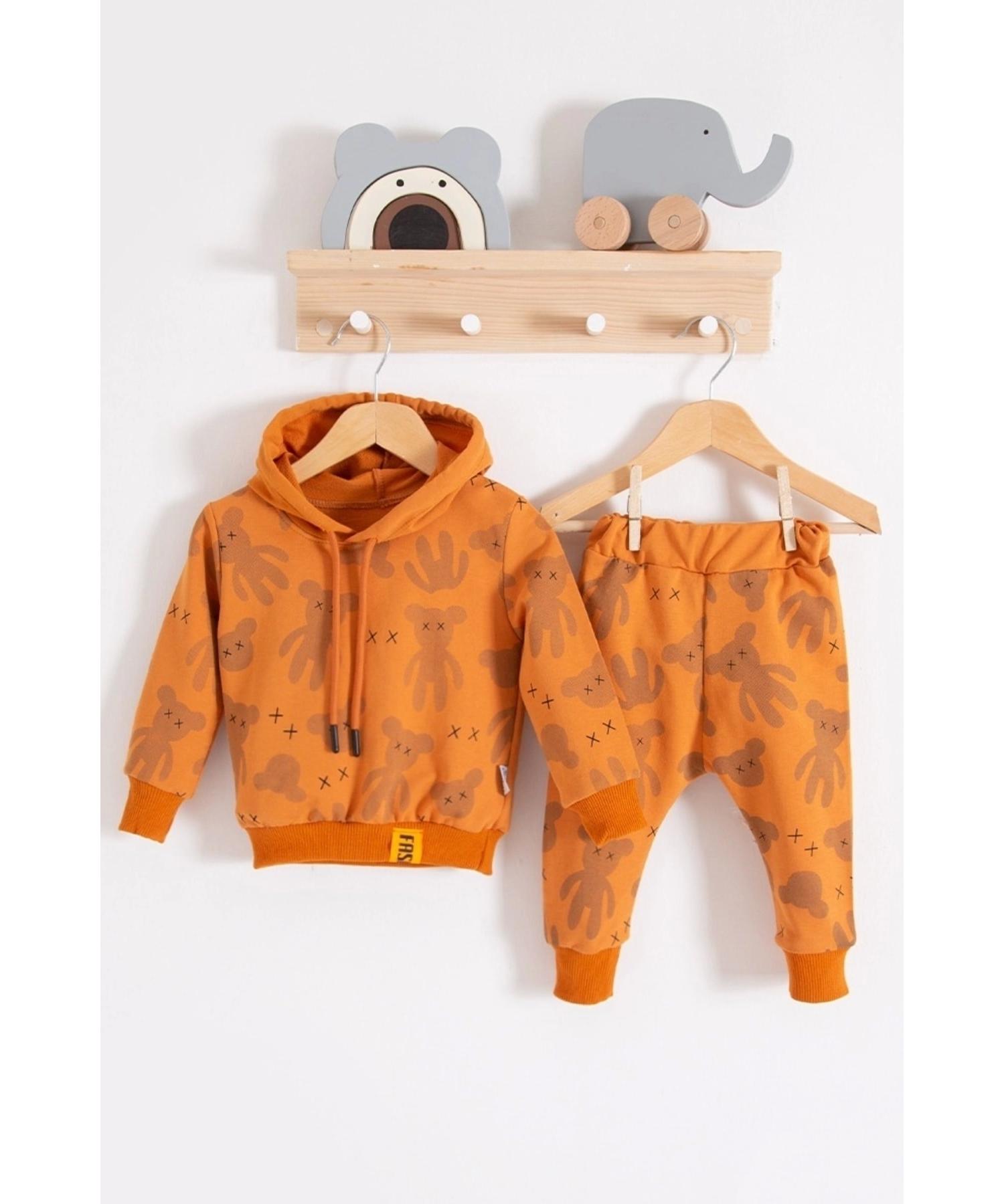 

Комплект для мальчика из 100% хлопка с капюшоном Cool Bear