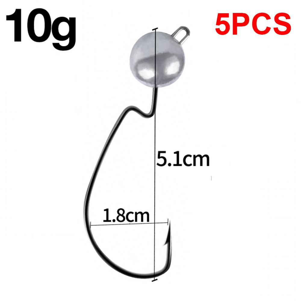 5Pcs 3.5g 5g 7g 10g Exposed Jig Head Fishing Hook Soft Worm Fishhook Jigging Crank Hook Bass Pike Fishing Tackle