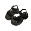 Fashion muffin sole one-pedal sandals small man height increase versatile sandals women's summer new beach shoes