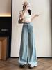 2025 Embroidered Bowknot Wide-Leg Denim Pants for Early Spring