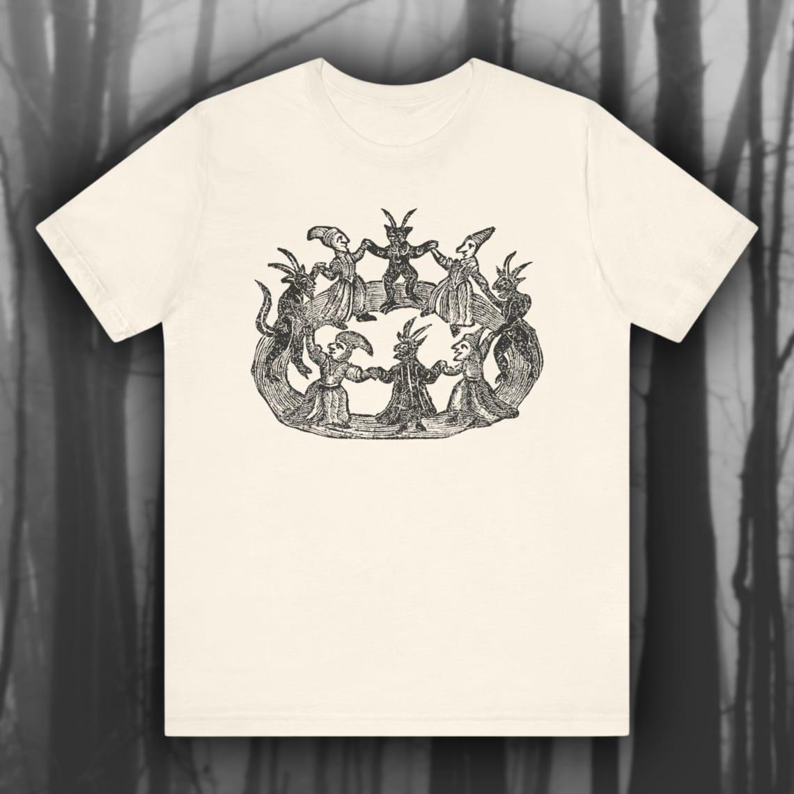 Witches and Wizards II, Vintage WoodcuT Shirt Mens Womens Tees Top, Occult Art T-Shirt Mens Womens Tees Top, Unisex tee S
