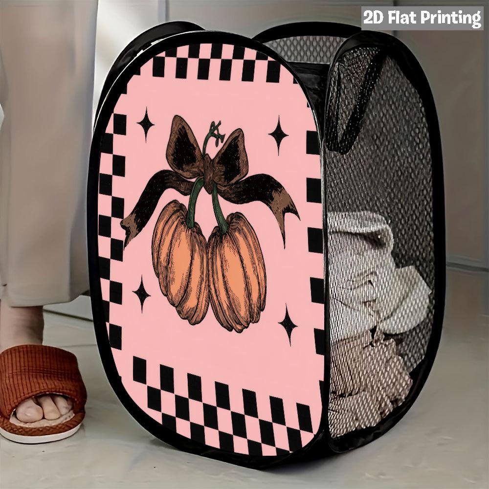 1Pcs Autumn Sunflower Pumpkin Series 3 Pop-Up Laundry Hamper Expandable Mesh Hamper Basket for Room Bedroom Bathroom Organization Contemporary Storage