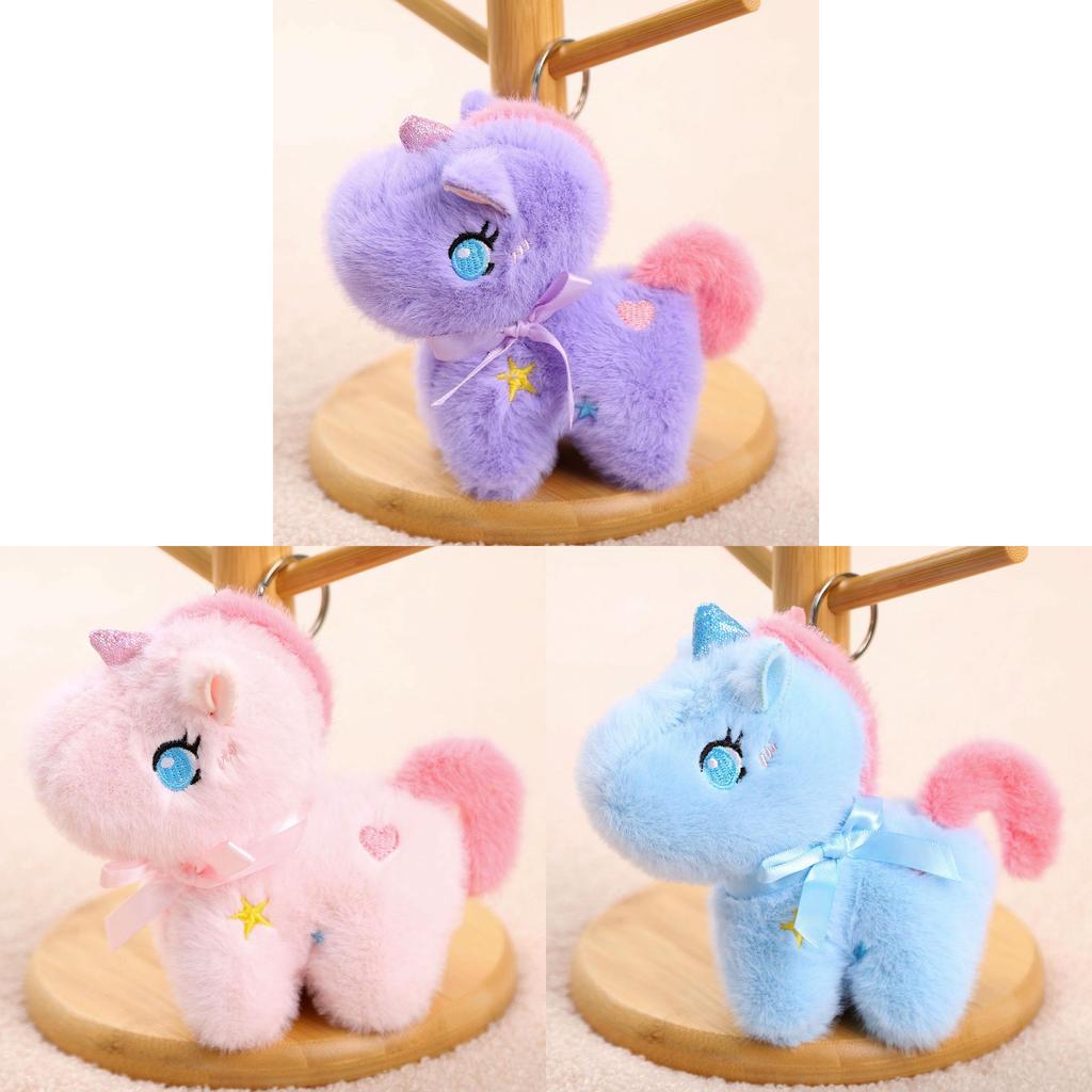 Unicorn Plush Keychain Cartoon Pony Toy For Kids And Teens