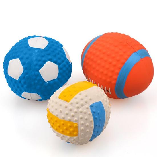 Dog Toys with Sound Latex Chew Balls Raised Texture Teeth Cleaning Flexible Balls Relieve Boredom And Anxiety Chew Toy