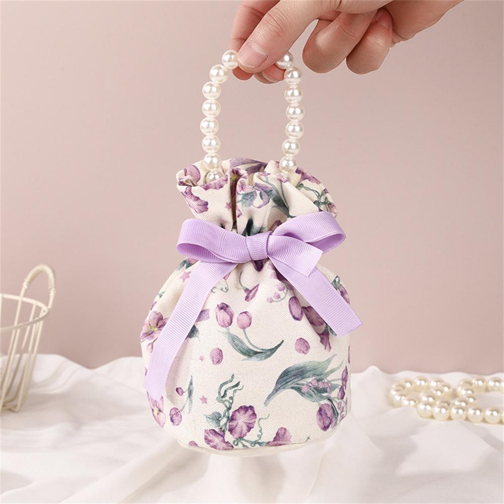 New Wedding Candy Bag Portable Canvas Gift Bag Party Wedding Goodie Packing Box Simple Red Green Handheld Gift Storage Bags