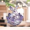Practical and Stylish Rabbit Crystal Pendant Car Decoration Ornament Acrylic for Easter Celebration Gifts