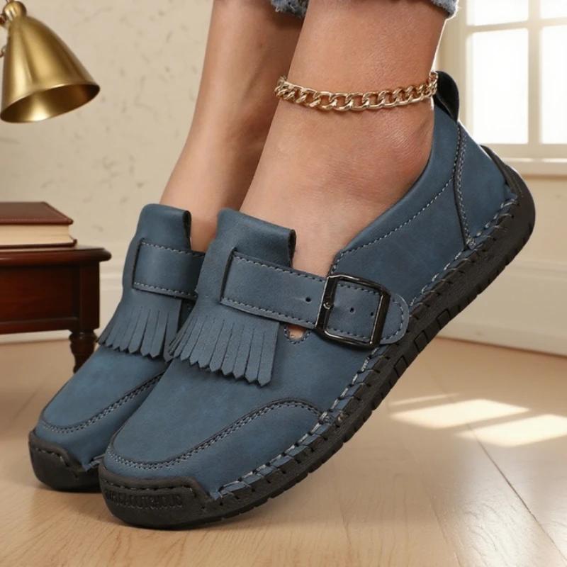 

Women s Brown Loafers Design Fringe Buckle Trendy Lady Slip - on Footwear Soft Faux Leather Comfortable Fit Sneakers Women 36