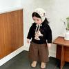 Girls Early Spring Suit Baby Clothes Cute Cartoon Knitted Sweater Horse Baby Fashion Wide Leg Pants