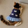 Thin Pet Strap Dress Korean Style Cat Bow Dress Cute Pet Summer Clothes  for Puppy Cats